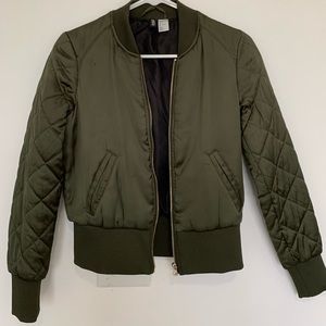 H&M Olive Bomber Jacket Size 4